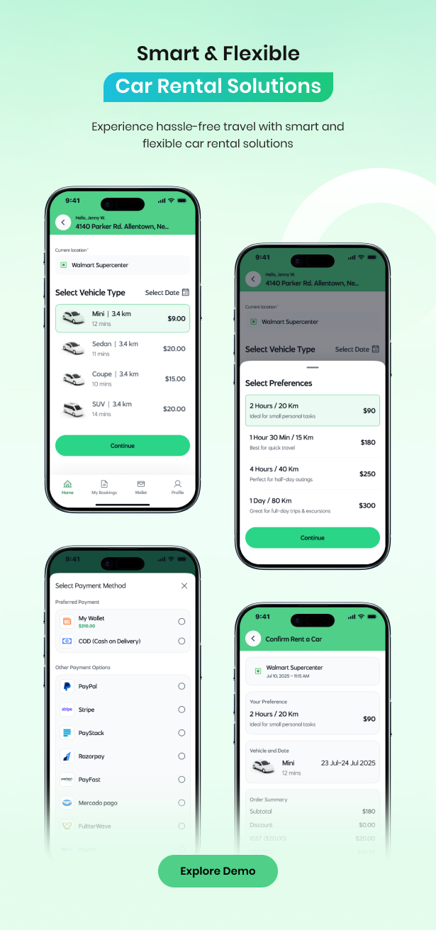 eMart | Multivendor Food, On-demand, eCommerce, Parcel, Taxi Booking, Car Rent App with Admin & Web - 20