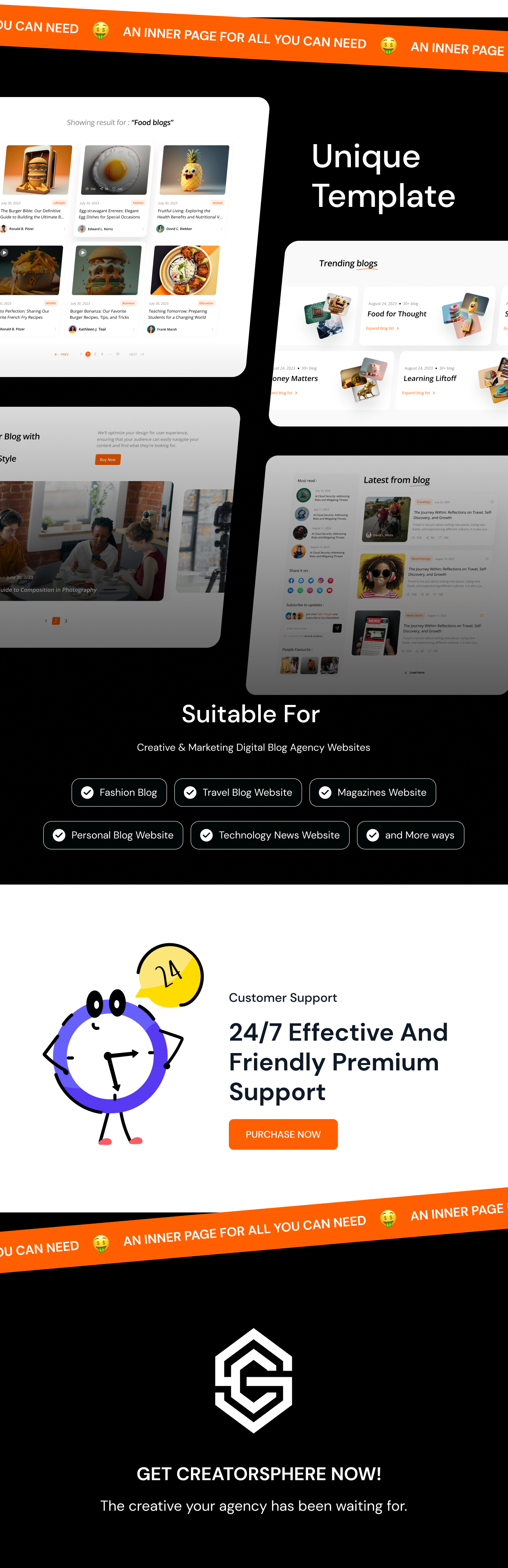 CreatorSphere - Content Creators Blog Figma Design Template - 4