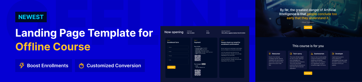 Landing Page For Offline Course