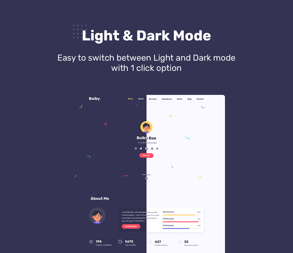 Bolby - Portfolio/CV/Resume WordPress Theme - 5