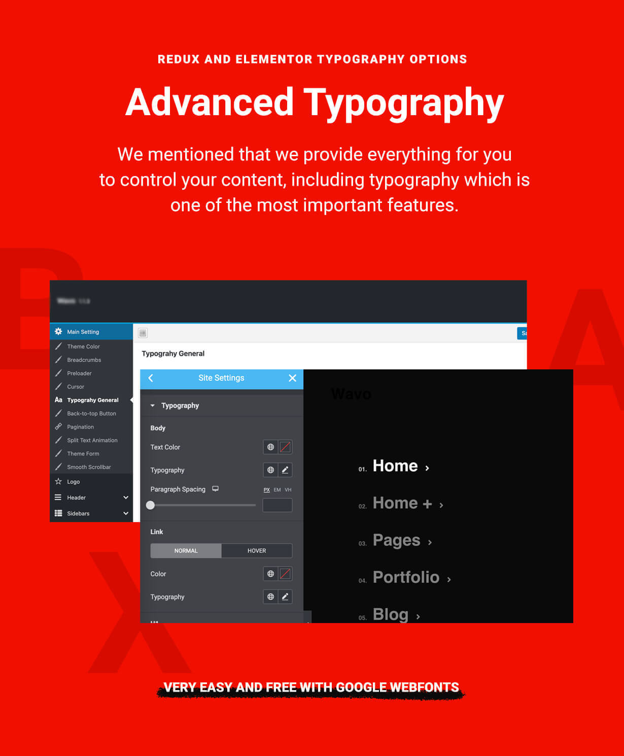 wixi Theme WordPress Elementor Typography
