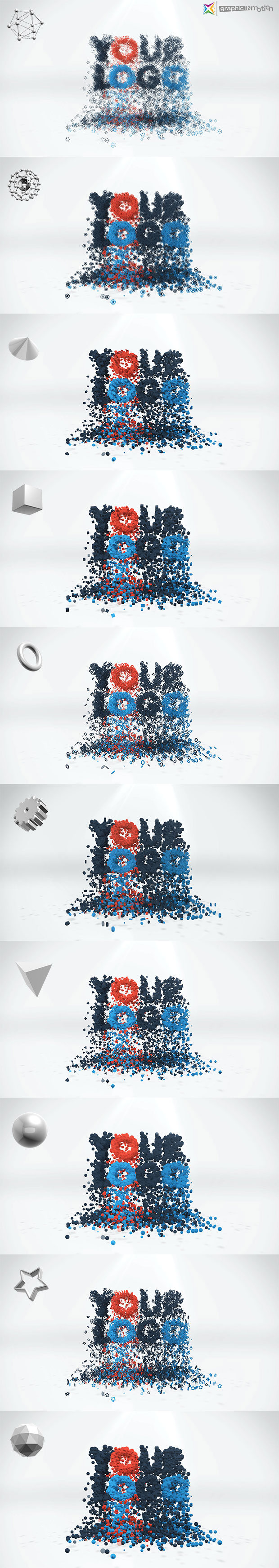 3D Particles Logo Build & Break - 1