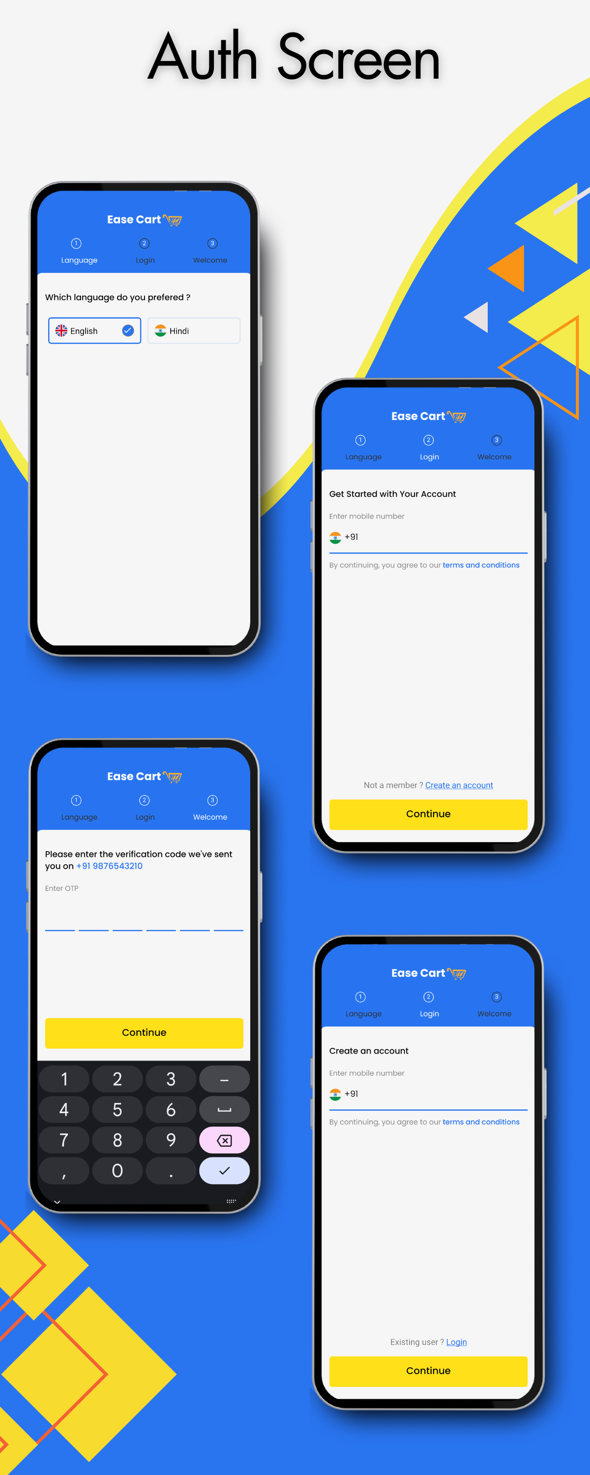 Ease Cart Grocery, Electronic, Ecommerce Android & IOS React Native Template - 2