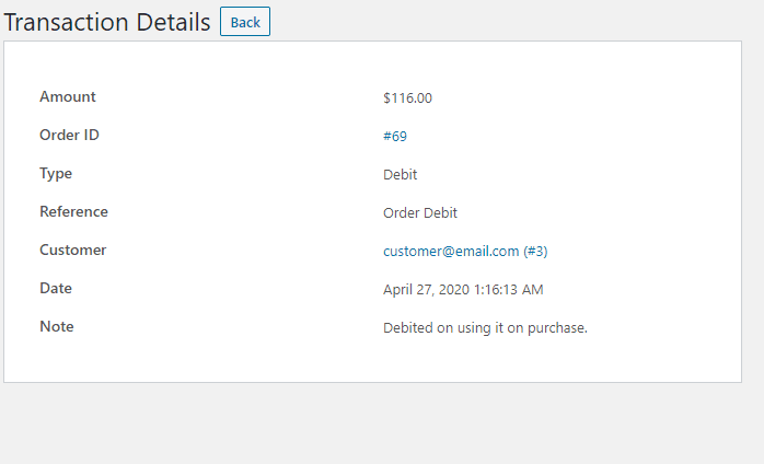 WooCommerce PostPaid - Buy Now Pay Later transactions details