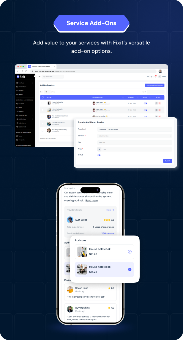 Fixit | Multi Vendor On Demand, Handyman, Home service Flutter App with Admin Complete Solution