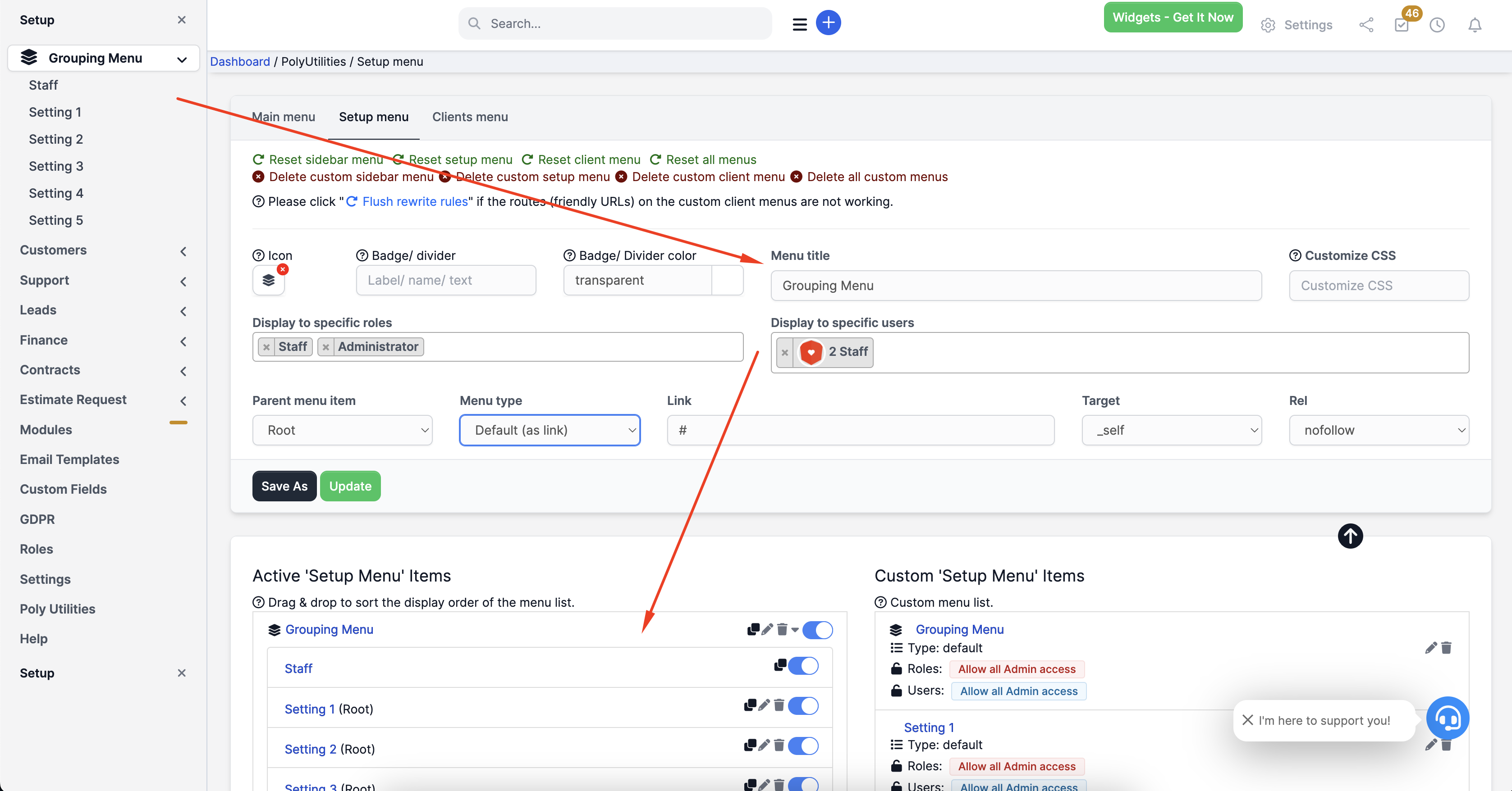 PolyUtilities for Perfex CRM: Quick Access Menu, Custom JS, CSS, and More - 6