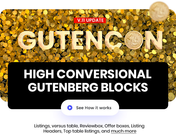 Gutenberg blocks for affiliate and reviews