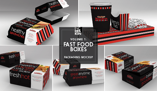 Download Fast Food Boxes Vol 1 Take Out Packaging Mock Ups By Ina717 Graphicriver PSD Mockup Templates