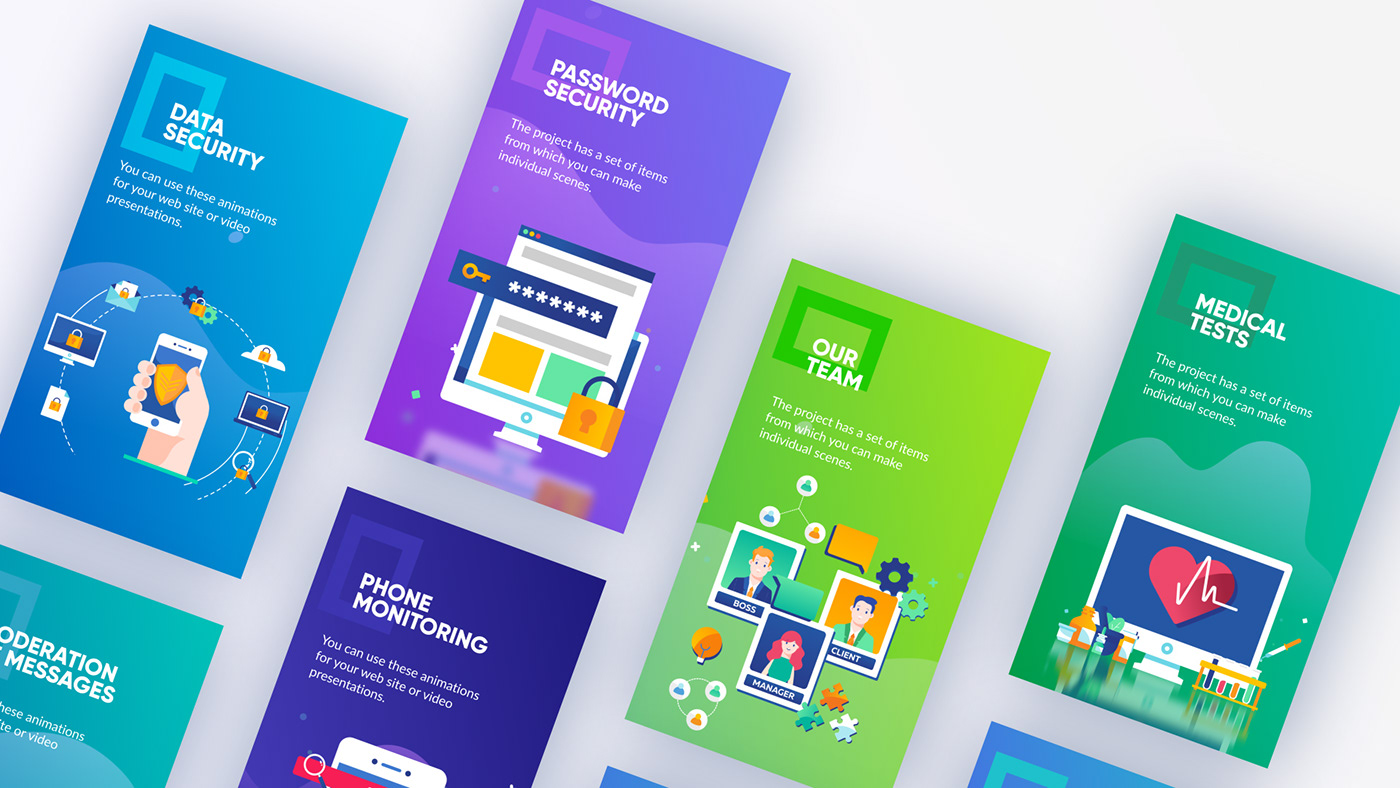 PR模板-现代干净设计彩色多用途垂直MG社交媒体动画图标igtv抖音小视频竖屏广告宣传