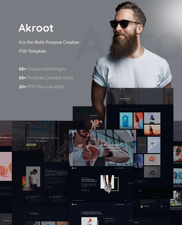 Akroot | It is the Multi-Purpose Creative PSD Template - 3