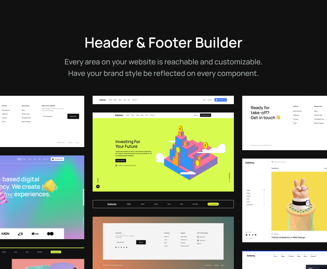 Kotona - Software and App Landing Page Theme : Header and Footer Builder