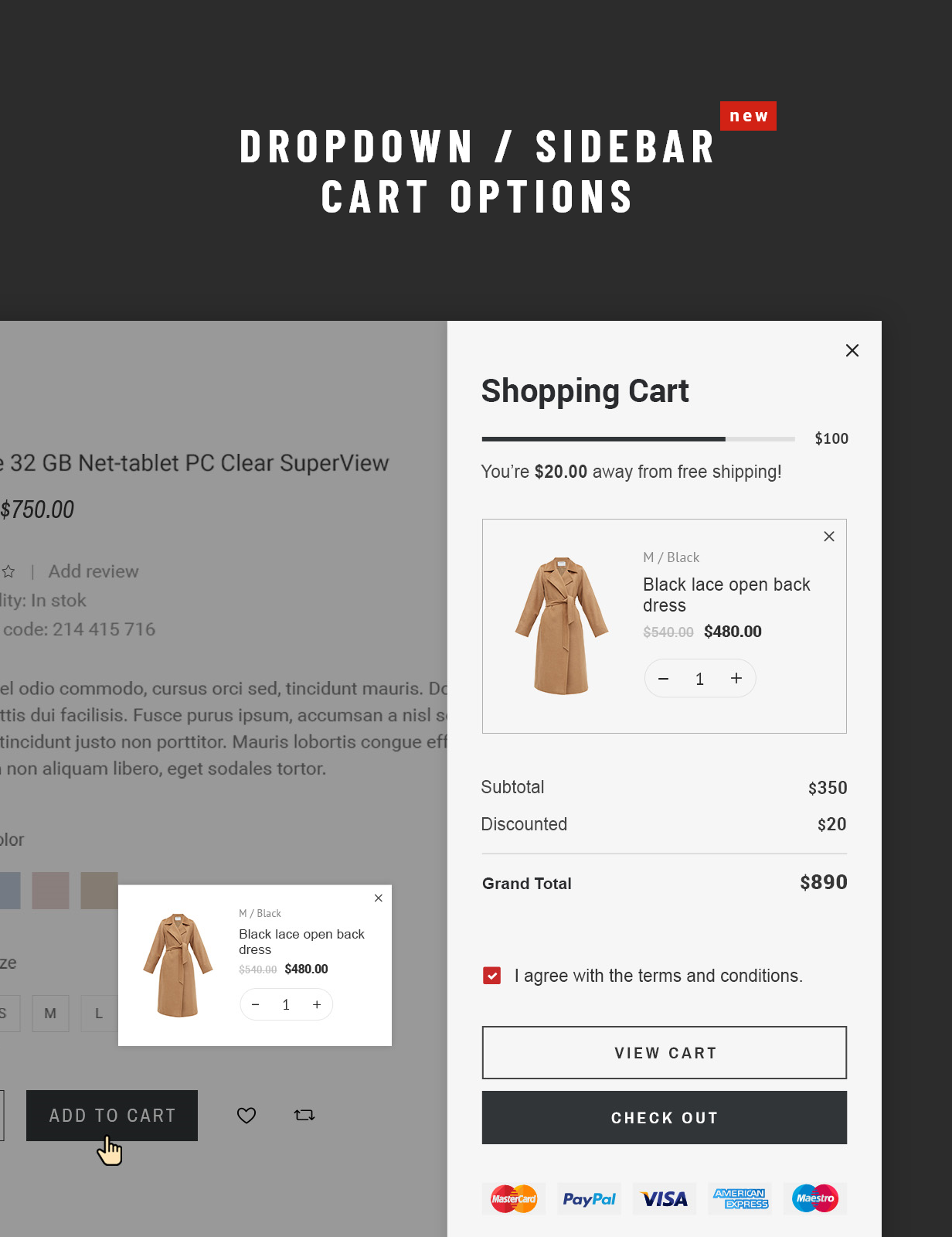 Sidebar Cart of Premium Prestashop 9 AMP Theme