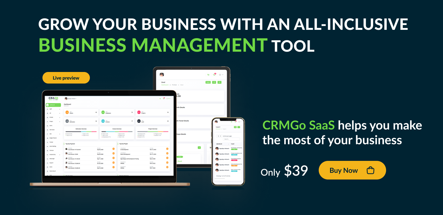 CRMGo SaaS - Projects, Accounting, Leads, Deals & HRM Tool - 5