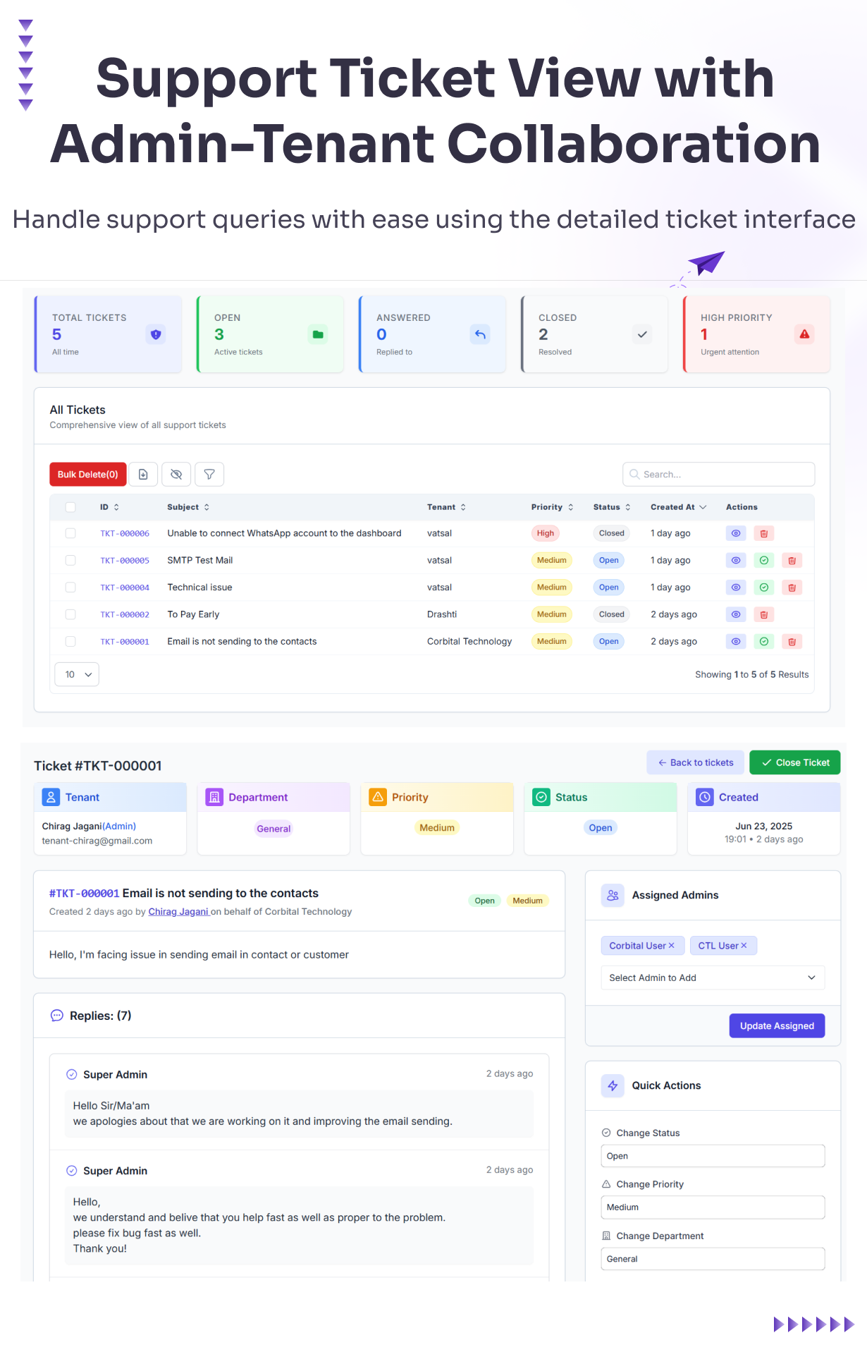 WhatsMarkSaaS Support ticket