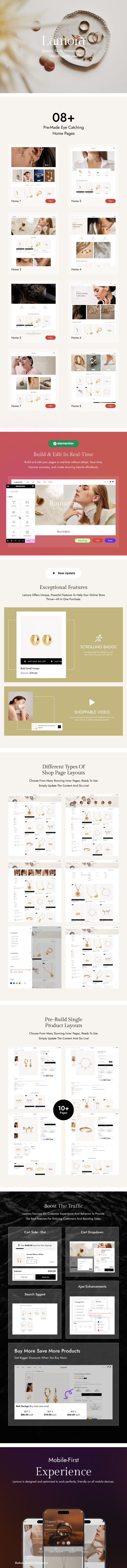 Jewelry Store WooCommerce WordPress Theme Lamora Preview