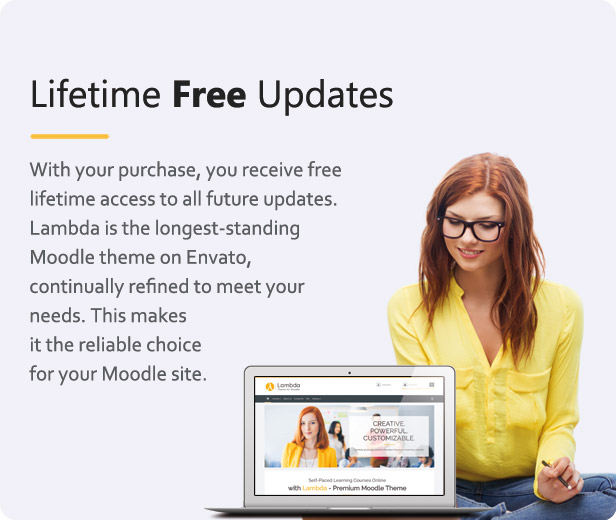 Theme Lambda for Moodle - lifetime free updates