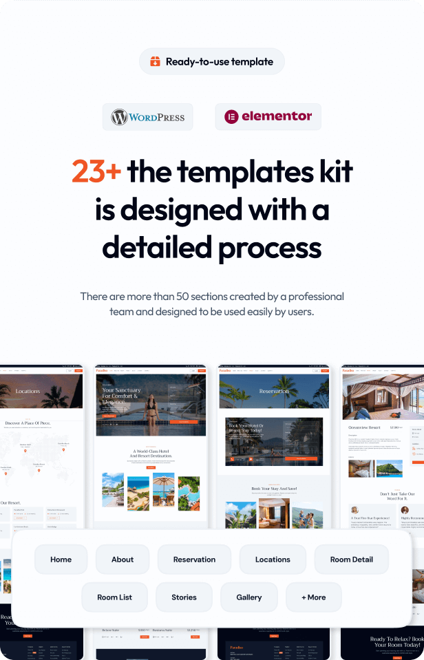 Paradiso - Hotel & Resort Elementor Template Kit - 3