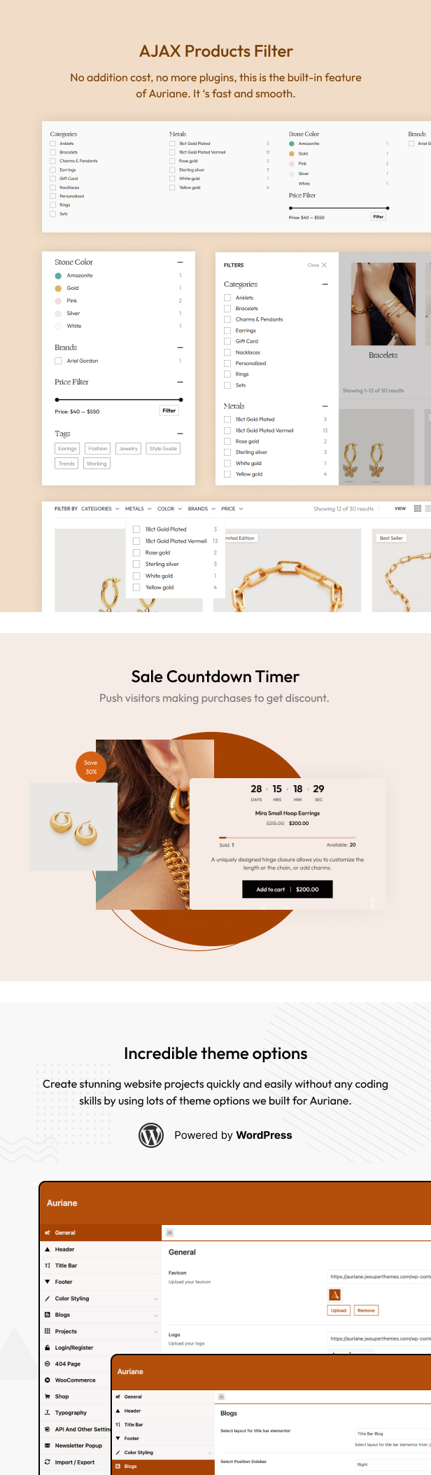 Auriane - Handcrafted Jewelry Store WordPress Theme