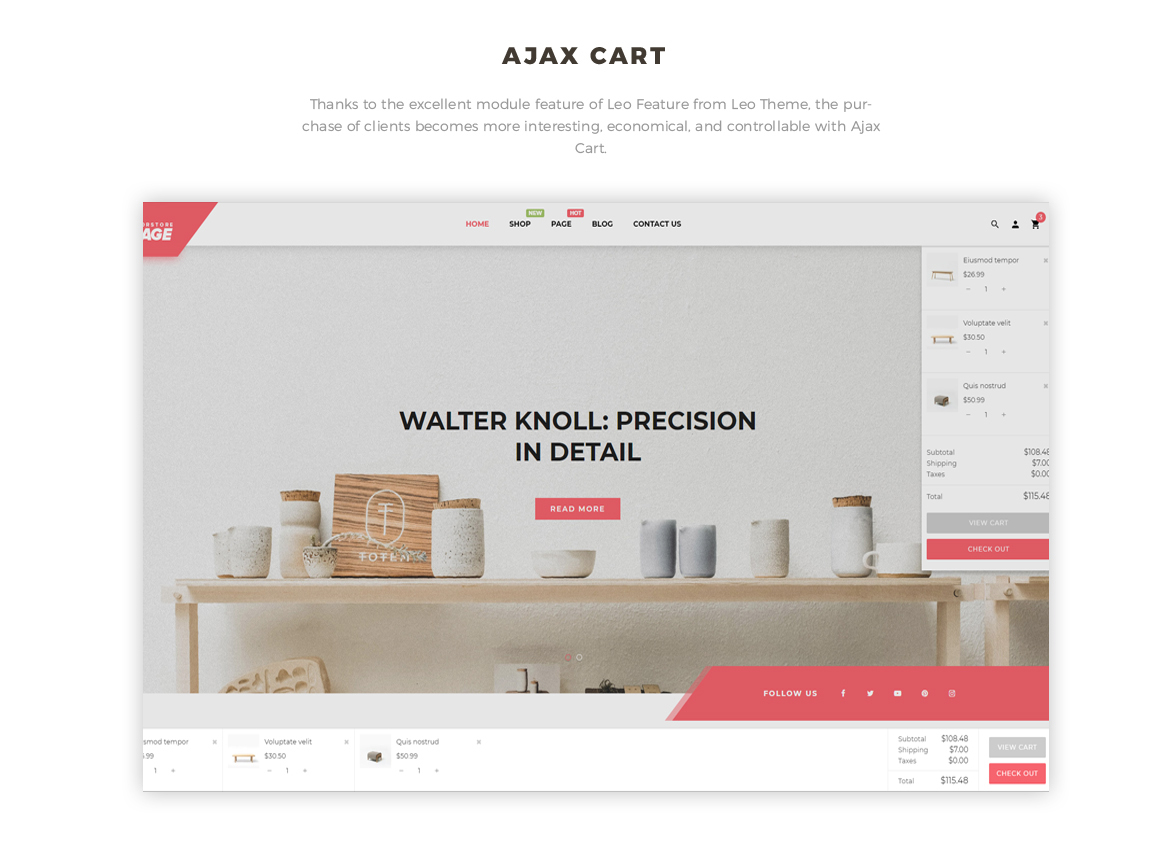 Bos Voyage Responsive Furniture & Interior Prestashop Theme - Flying Ajax Cart