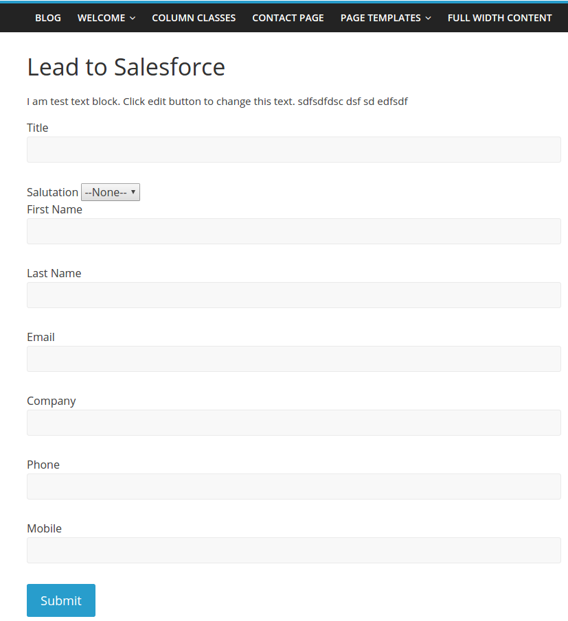 WordPress Visual Composer  Form To SalesForce Lead Addon - 3