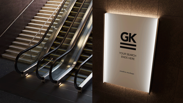 Download 3d Animated Escalator Lightbox Mockup By Gk1 Graphicriver