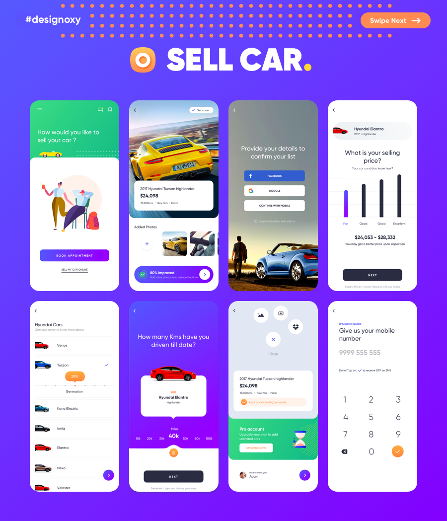 Carnow - buy rent and sell mobile app UI kit