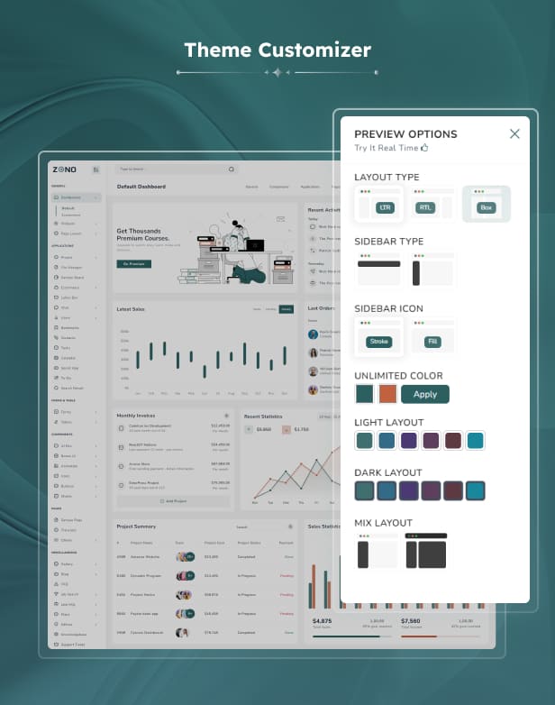 zono Admin Dashboard theme
