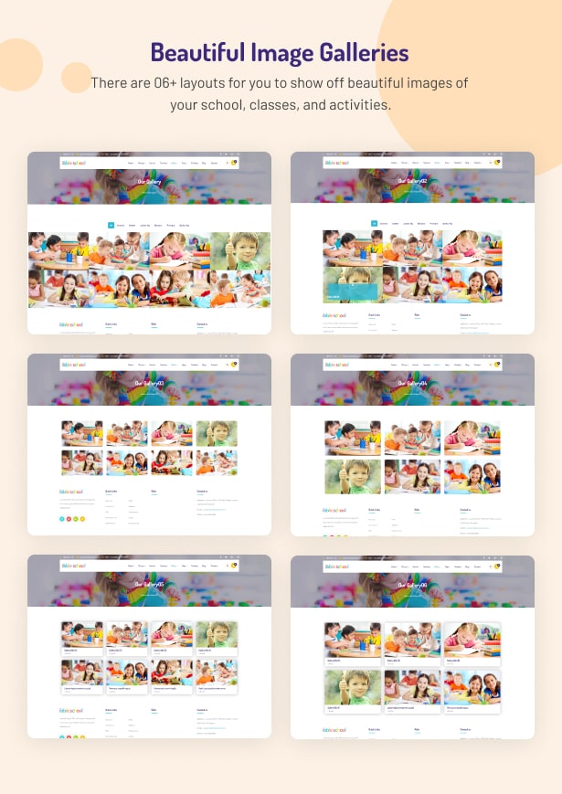 Ibble School- Education WordPress Theme image galleries
