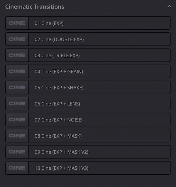 Cinematic Transitions | DaVinci Resolve Macros - 1