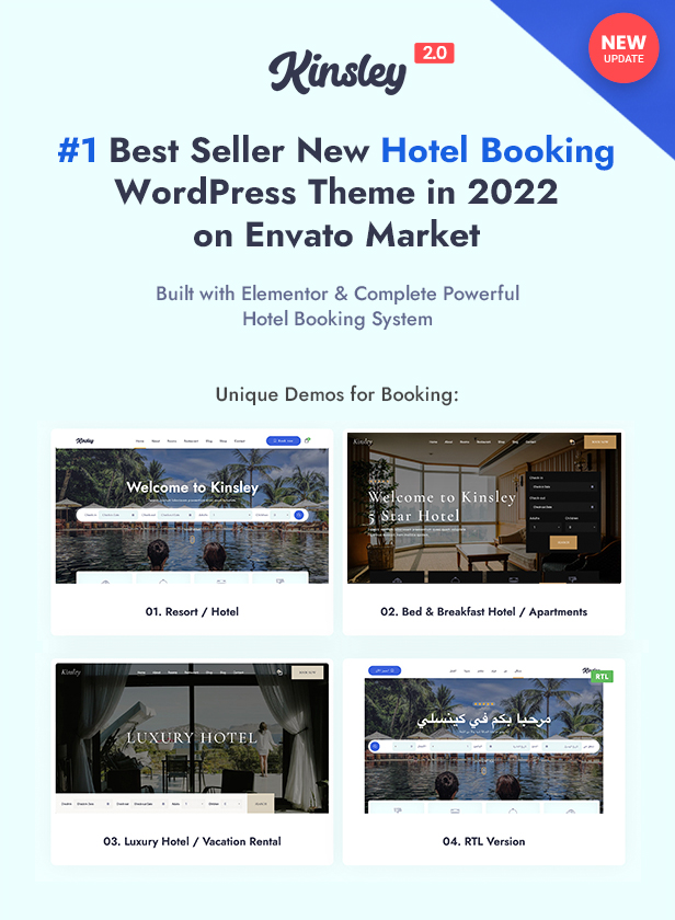 Kinsley - Hotel Booking WordPress Theme