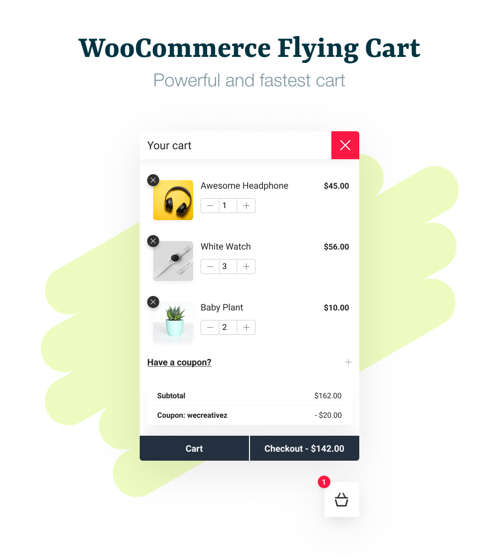 WooCommerce Flying Cart Main Banner
