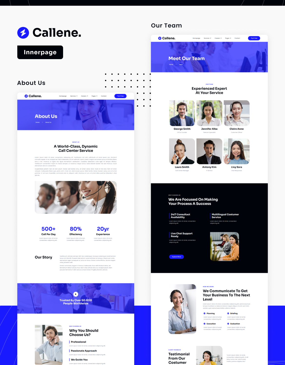 Callene | Call Center Service & Telemarketing Elementor Template Kit - 2