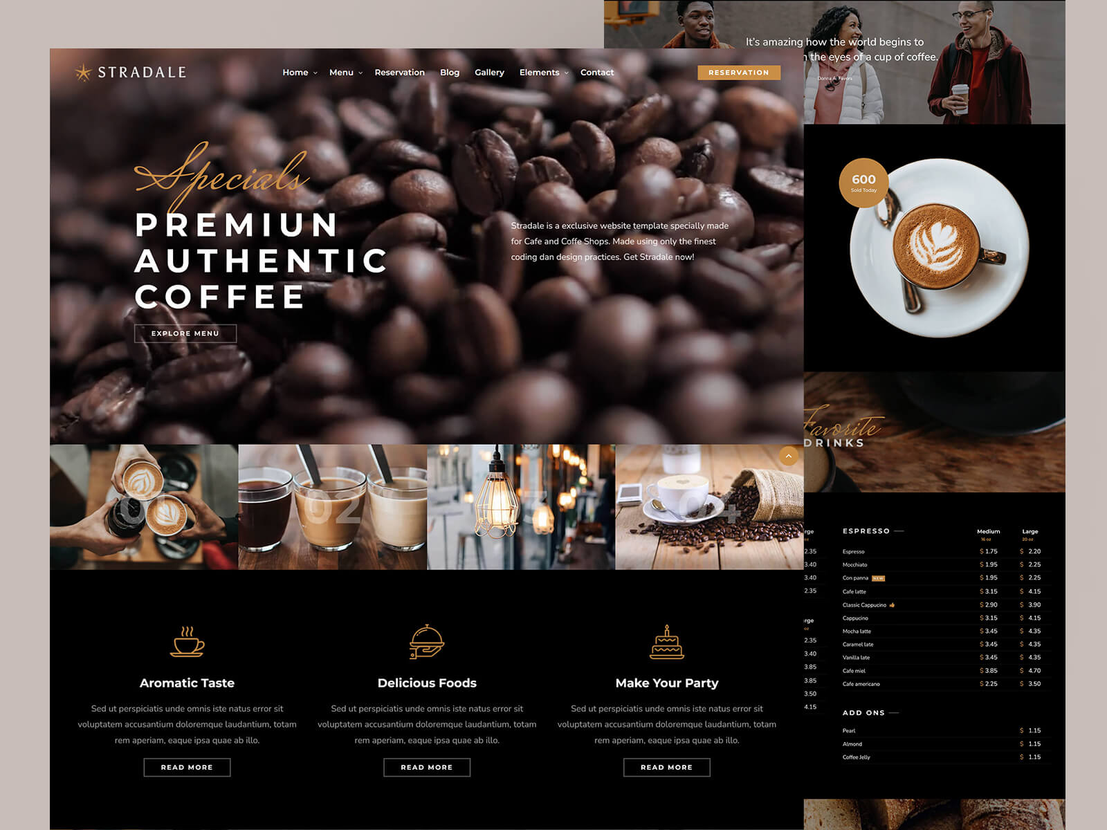 Stradale - Cafe, Coffee Shop & Restaurant Website Template - 2