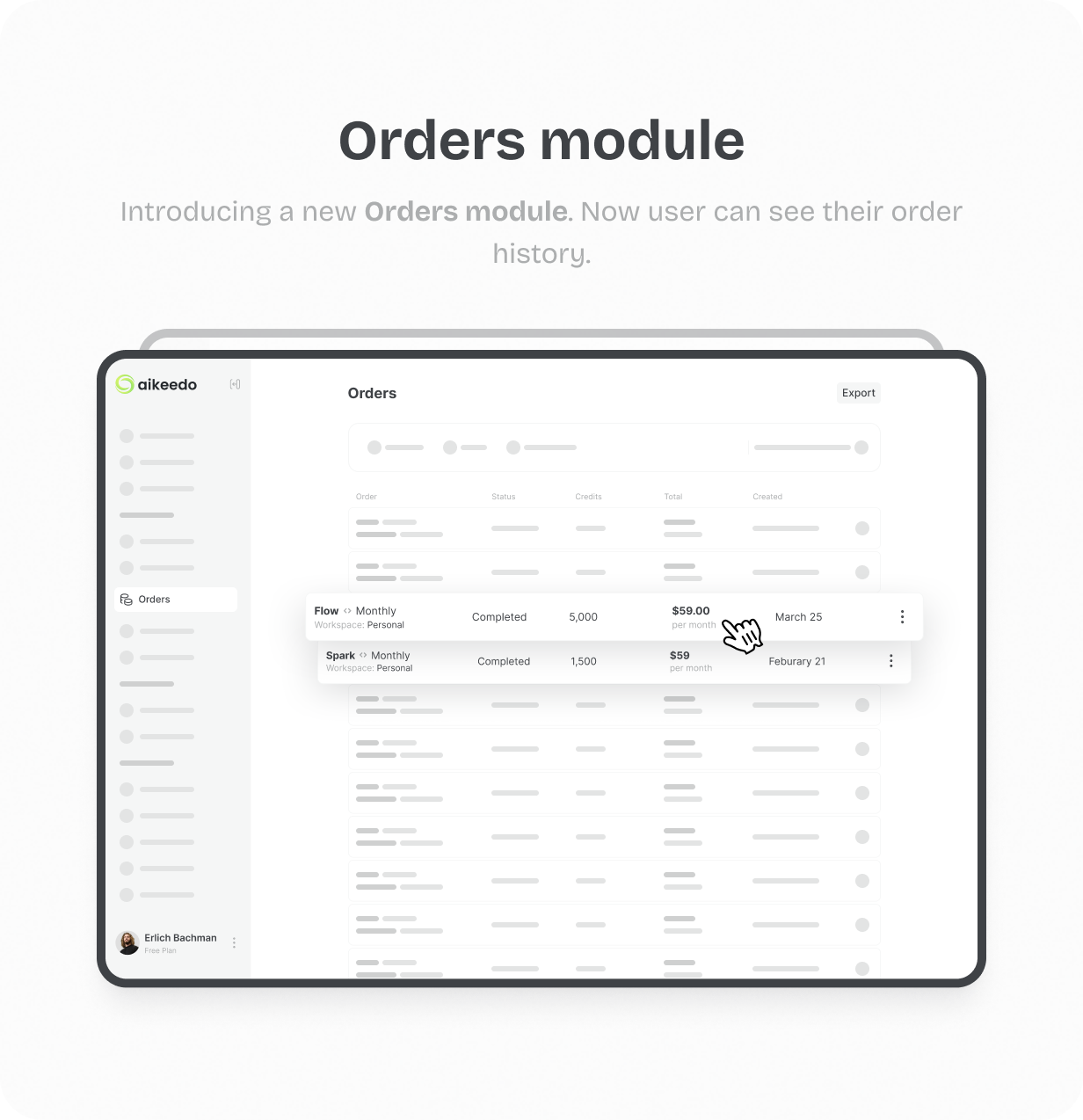 Order history @heyaikeedo #aikeedo