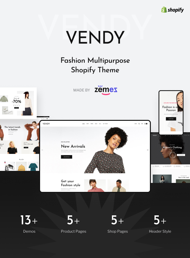 Vendy 时尚多用途Shopify主题