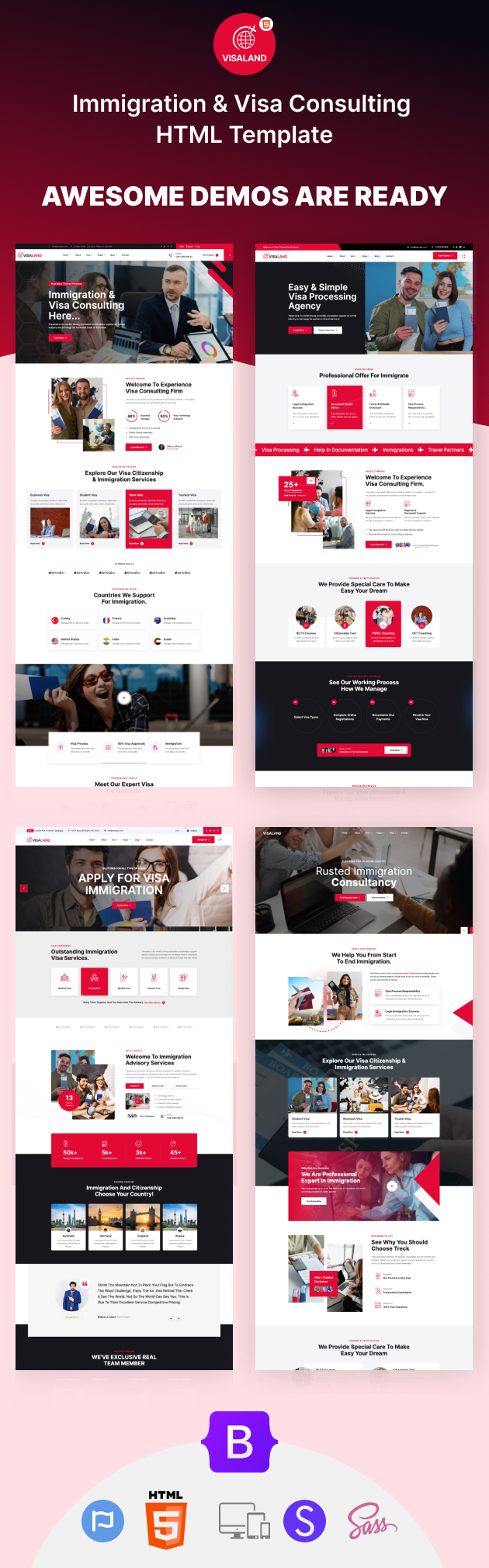 Visaland – Immigration & Visa Consulting HTML Template - 1