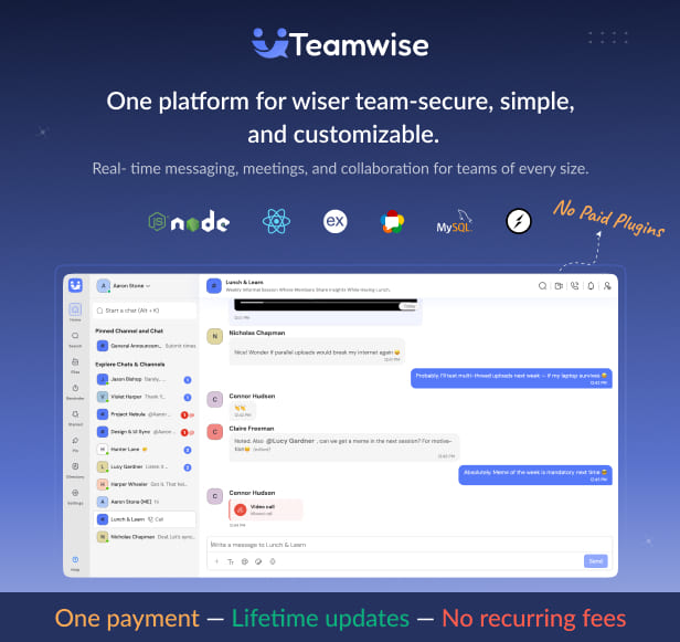 Teamwise – Smart Messaging, Audio & Video Calling for Modern Teams
