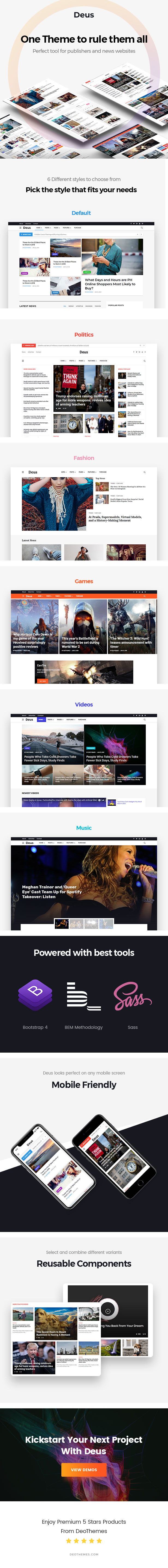 Deus | Multi-Niche Newspaper HTML Magazine - 1