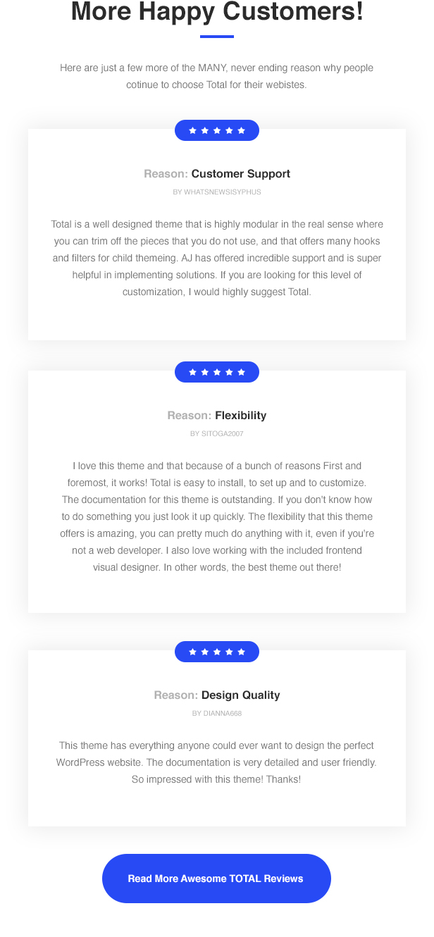 Total WordPress Theme Great Reviews