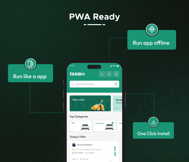 taxido – Electronic Shop Mobile App PWA Template