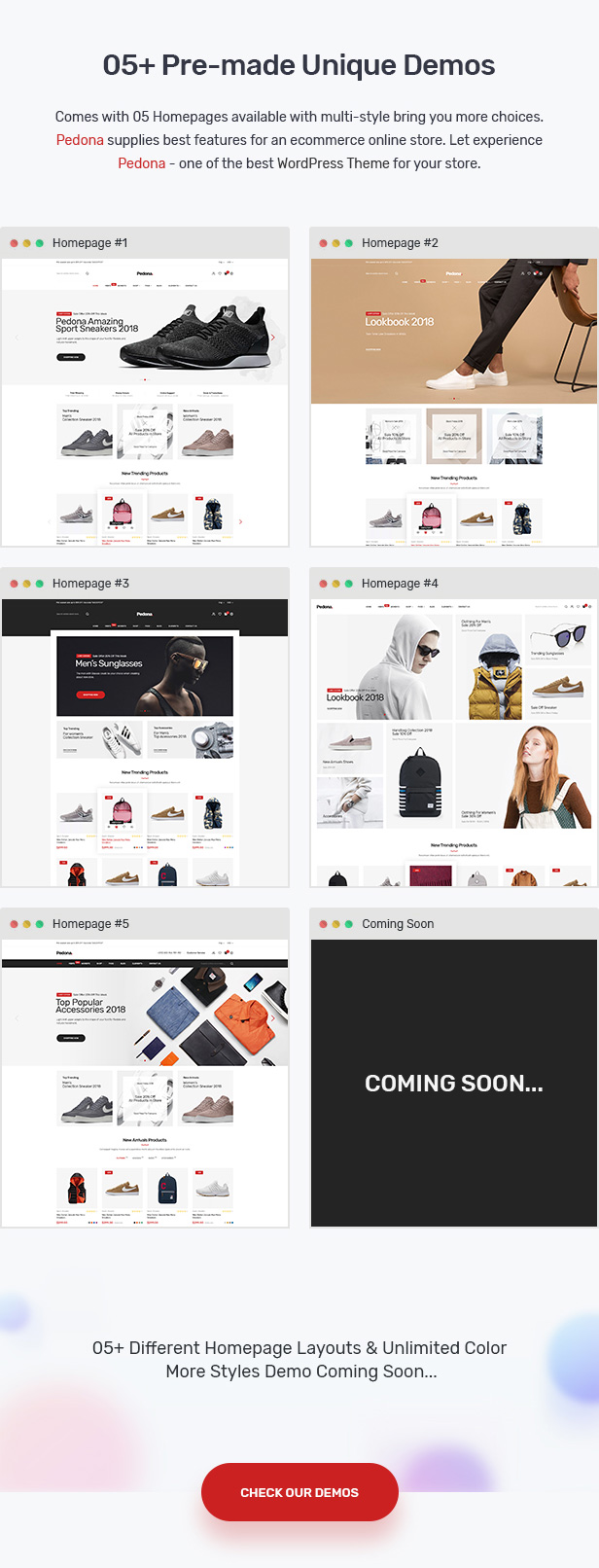 Pedona - Fashion & Sport Theme for WooCommerce WordPress 2