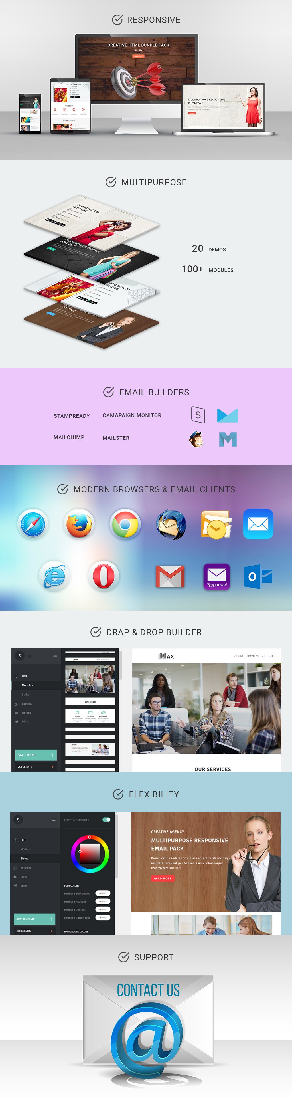 MAX - Multipurpose Responsive Email Pack with Stamp Ready Builder Access