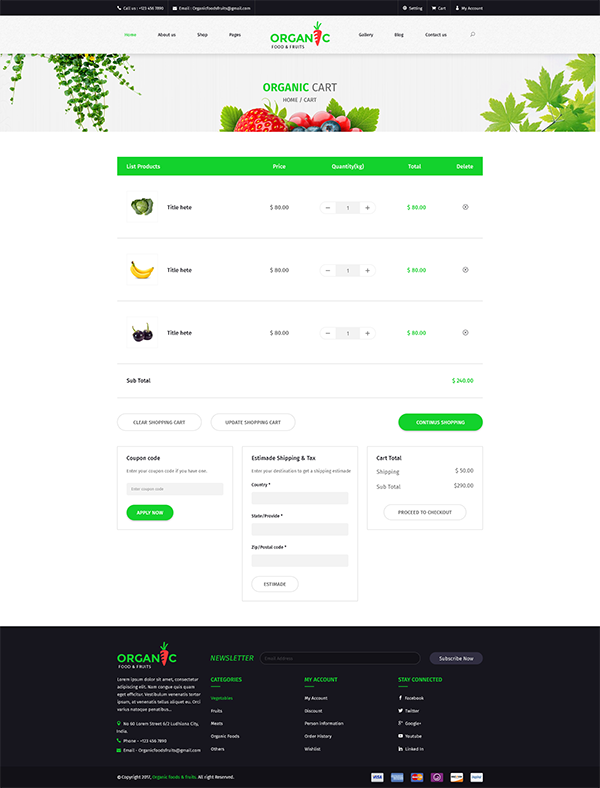 Organic Food and Fruits OpenCart Theme