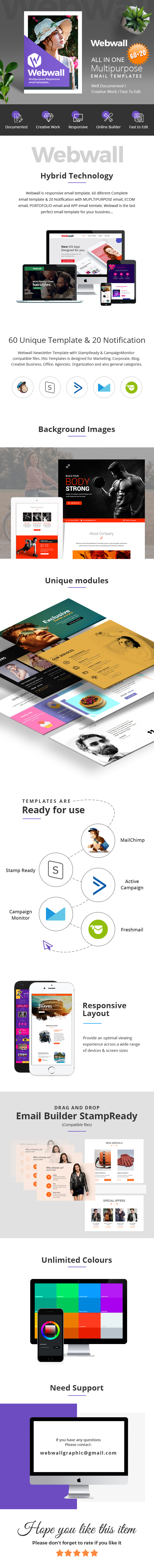 Webwall - Multipurpose Responsive Email Template + StampReady & CampaignMonitor compatible files - 1