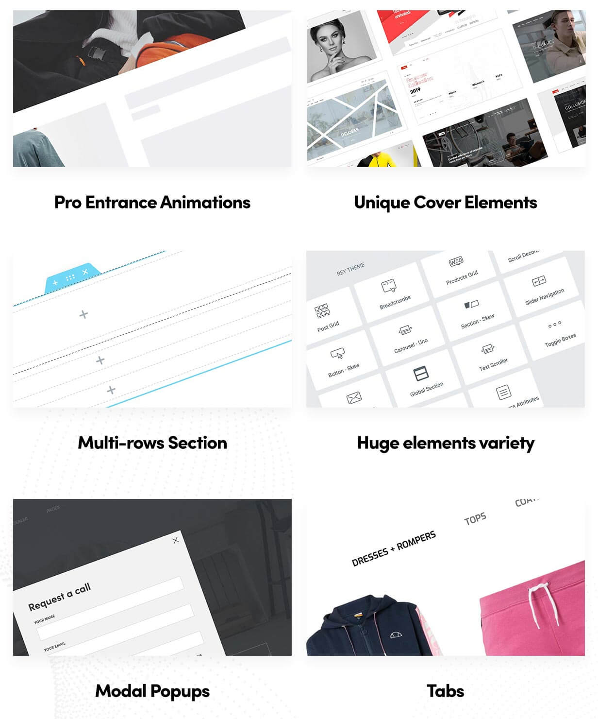 Rey Elementor sections and page covers