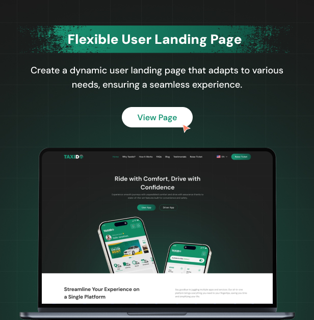 Taxido | Full Solution Taxi Cab Booking with Laravel and React Native