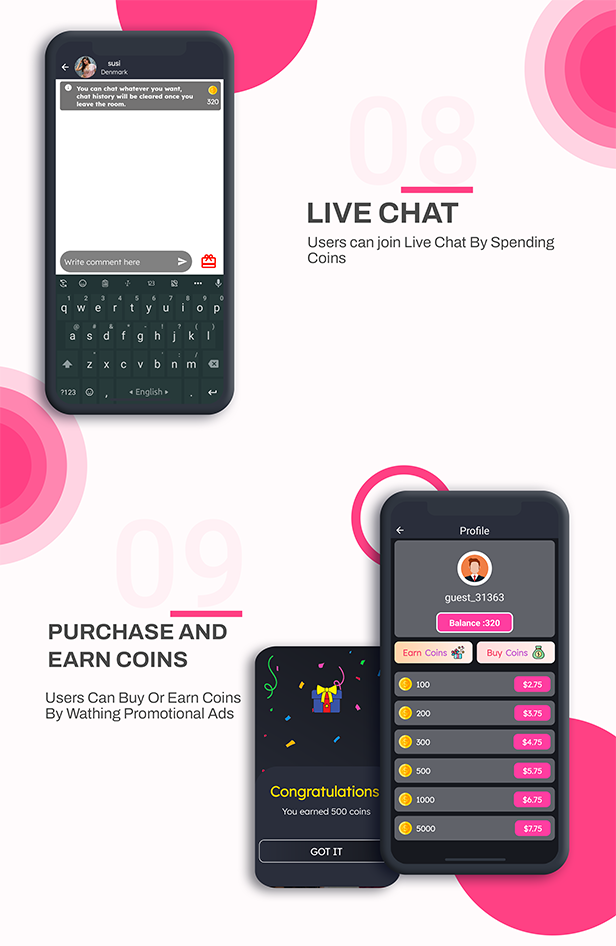 DateMe- Dating App Pro| (Live Stream, Random Video Call, Match, Videos From Server, In-app Buy) - 9