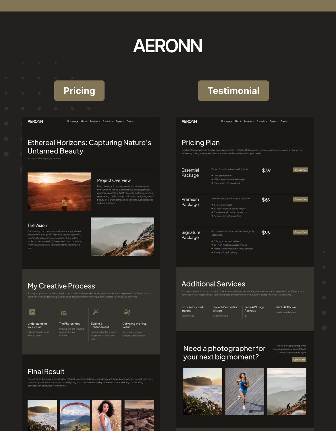 Aeronn - Personal CV Elementor Pro Template Kit - 4
