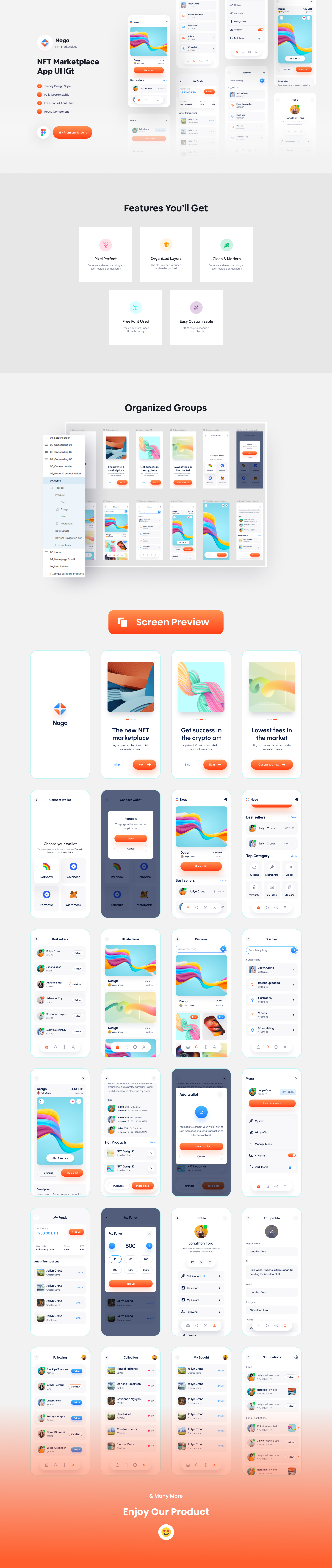 Nogo - NFT Marketplace App Figma Template - 1