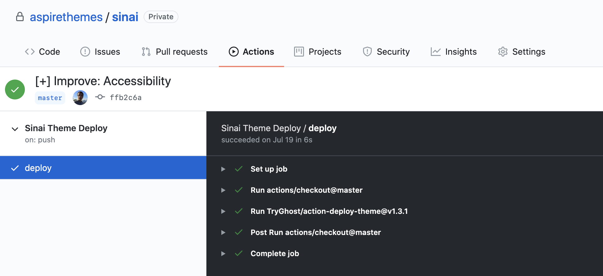 Sinai GitHub Actions